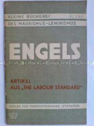 Veröffentlichungen von Friedrich Engels im Londoner "Labour Standard"