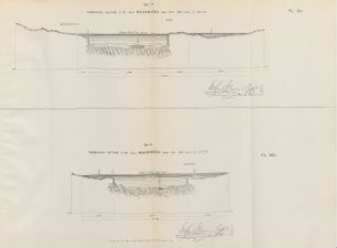 No. 5. Transverse section of the river Mahanuddy taken 106 3/4 miles above its delta. No. 6. Transverse section of the river Mahanuddy taken 100 miles above its delta.