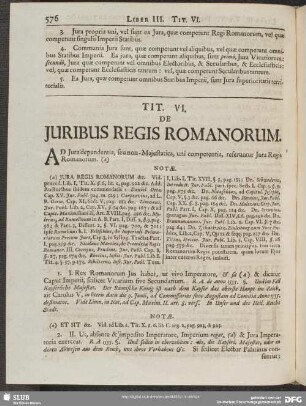 Tit. VI. De Juribus Regis Romanorum