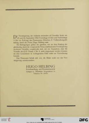 Die Versteigerung der rückseits stehenden elf Gemälde [...] (Nr. 114a-672)