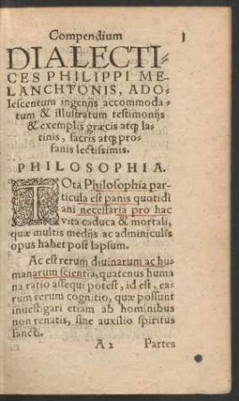 Compendium Dialectices Philippi Melanchtonis ...