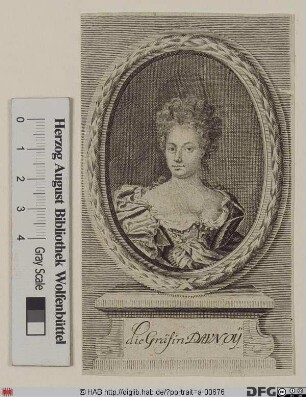 Bildnis Marie-Catherine Aulnoy, baronne d', geb. Le Jumel de Barneville