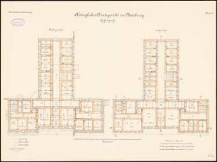Amtsgericht, Marburg Gefängnis: Grundriss Keller, Erdgeschoss 1:100