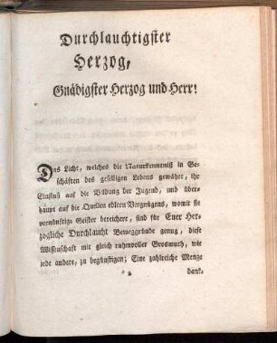 Durchlauchtigster Herzog, Gnädigster Herzog und Herr!