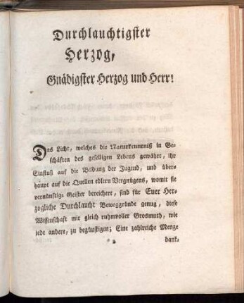 Durchlauchtigster Herzog, Gnädigster Herzog und Herr!