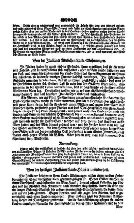 Von der heutigen Italiäner Land-Häusern insonderheit