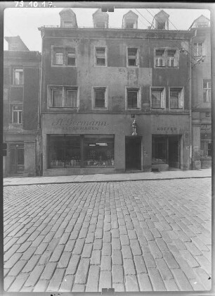 Meißen-Altstadt, Fleischergasse 12. Wohnhaus mit Laden (um 1580, 17. Jh.). Straßenfront