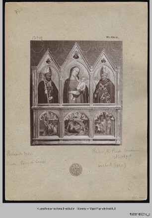 Triptychon: Madonna mit Kind, Heiliger Salvio und Heiliger Bernhard