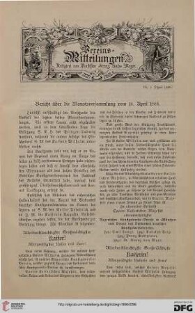 Vereinsmitteilungen Nr. 7 (April 1888)