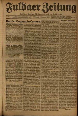 Ausgabe vom Mittwoch, den 04. Januar 1922.