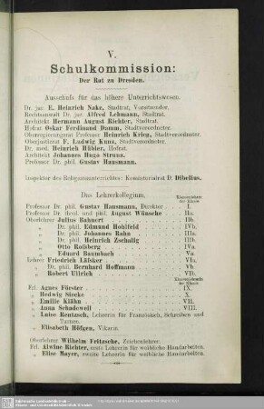 V. Schulkommission