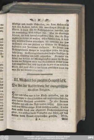 III. Abschnitt des zweyten Hauptstücks. Die Art der Ausbreitung der evangelischlutherischen Religion.