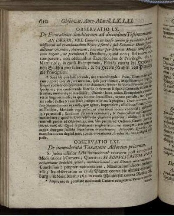Observatio LXI. - Observatio LXXX.