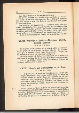 XXVIII. Kampf- und Stellungstage an der Avre