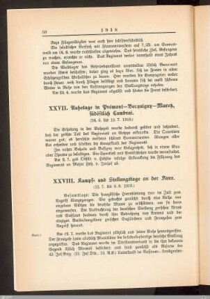 XXVIII. Kampf- und Stellungstage an der Avre
