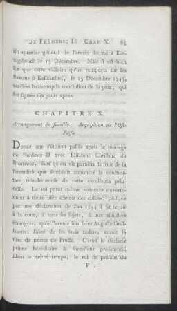 Chapitre X. Arrangement de famille. Aquisition de l'Ost-Frise