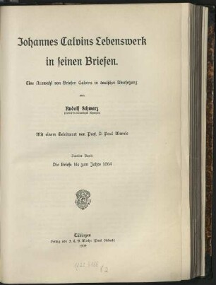 2: Die Briefe bis zum Jahre 1564