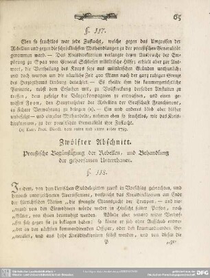 Zwölfter Abschnitt. Preußische Begünstigung der Rbellen, und Behandlung der gehorsamen Unterthanen