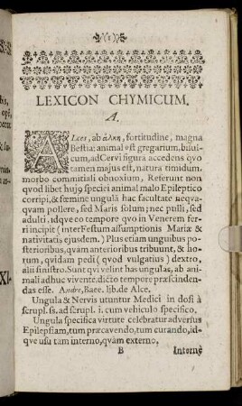 Lexicon Chymicum. [Lib. Primus]