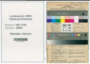 Entnazifizierung Heinrich Steentjes , geb. 15.09.1921 ()