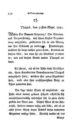 23. - Neapel, den 30sten Sept. 1780.