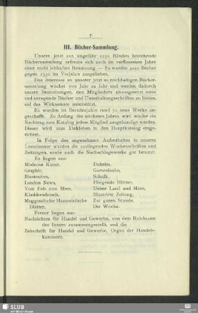 III. Bücher-Sammlung