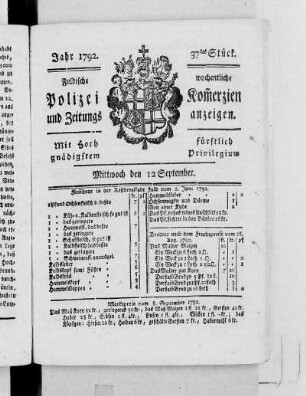 37tes Stück., Ausgabe vom 12. September 1792