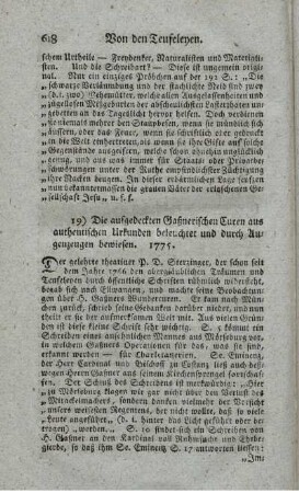 Die aufgedeckten Gaßnerischen Wunderkuren.