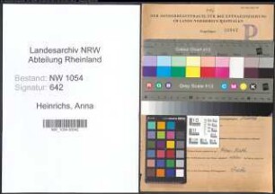 Entnazifizierung Anna Heinrichs , geb. 10.09.1896 ()
