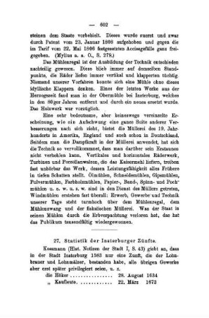 27. Statistik der Insterburger Zünfte
