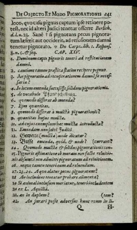 Cap. XXV. De Consequentibus Pignorationis