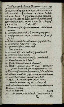 Cap. XXV. De Consequentibus Pignorationis