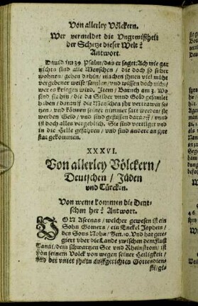 XXXVI. Von allerley Völckern/ Deutschen/ Jüden und Türcken.