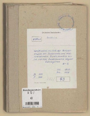 Vorbereitung des Stahlhelm-Volksbegehrens: Bd. 1