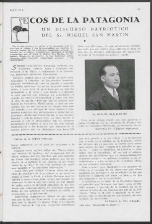 Ecos de la Patagonia : Un discurso patriotico