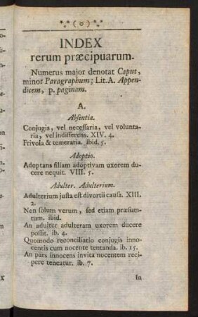 Index rerum praecipuarum