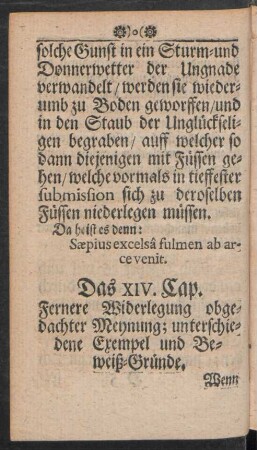 Das XIV. Cap. Fernere Widerlegung obgedachter Meynung; unterschiedene Exempel und Beweiß-Gründe