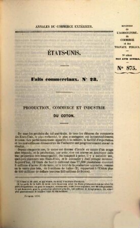 Annales du commerce extérieur. États-Unis. Faits commerciaux. 21/38. 1855/62 (1863)