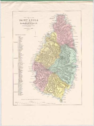 Topographical Map Of Saint Lucia : Executed By Order Of Reid