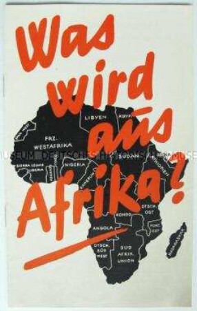 Werbeschrift einer Buchhandlung für Bücher über Afrika