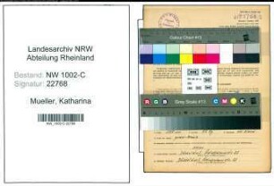 Entnazifizierung Katharina Mueller, geb. 31.05.1907 (Packerin)