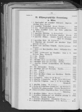 II. Ethnographische Sammlung.