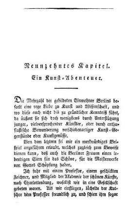 Neunzehntes Kapitel. Ein Kunst-Abenteuer