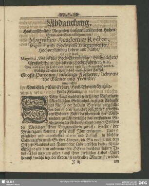 Abdankung : Abdanckung
