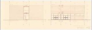 Grünflächen am Schulzentrum, Hilden: Realschule: Quertrakt 2 Giebelansichten 1:5 (Zeichnung des Architekten)