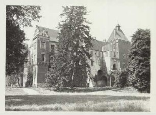 Westpreussen. Ansicht der Westfront des Schlosses Schönberg (Burg Schönberg), einer Ordensburg des Deutschen Ordens