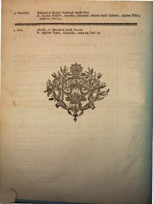 Nomina et cognomina Canonicarum Regularium Congregations Gallicanae qui obierunt anno .... 1768
