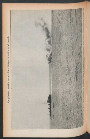La primera batalla naval.- Una fotografía única en el mundo