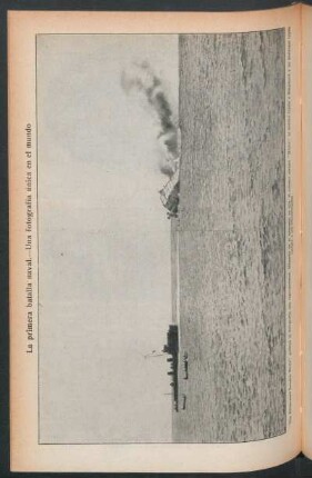 La primera batalla naval.- Una fotografía única en el mundo