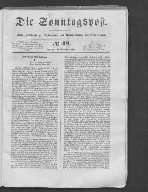 Die Sonntagspost. 1855-1876